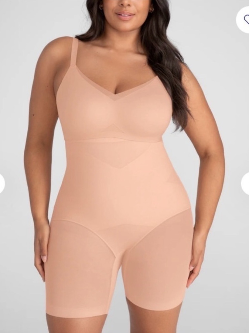 Honeylove Sculptwear Mid-Thigh Bodysuit 3X NWT Sand compression shaper